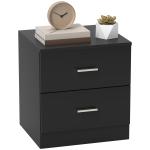 Mesa de Cabeceira Moderna com 2 Gavetas para Sala Quarto Capacidade 30 kg 45x39,5x49 cm Preto