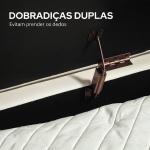 Banco para Pé de Cama em Veludo com Arrumação e Pés Dourados, 108x44x43,5 cm, Creme