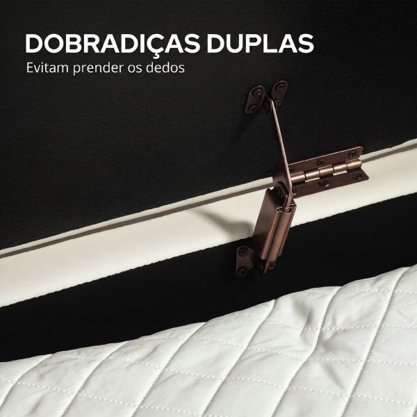 Banco para Pé de Cama em Veludo com Arrumação e Pés Dourados, 108x44x43,5 cm, Creme