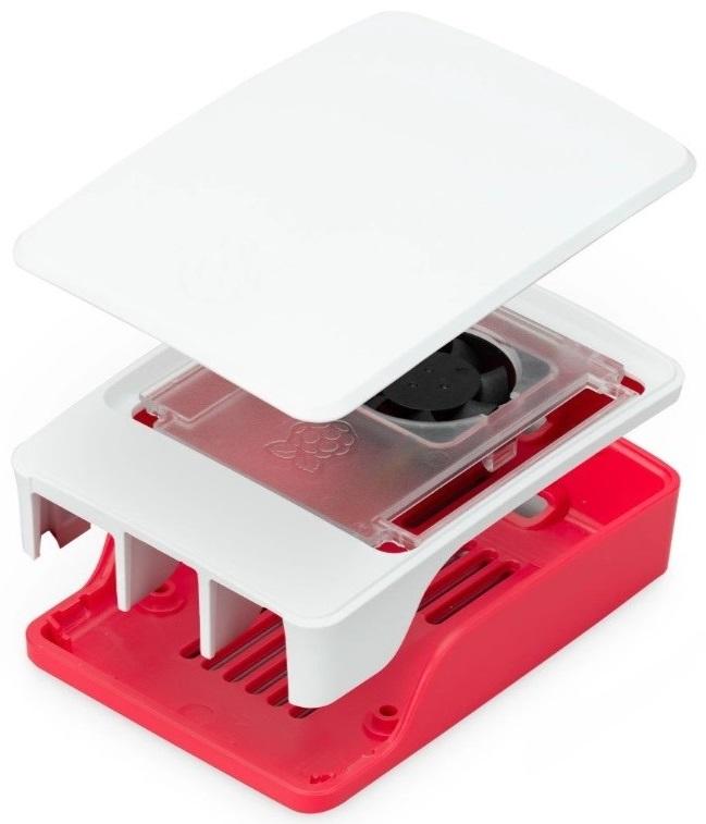 Caixa p/ Raspberry PI 5 Oficial (Branco/Vermelho) - RASPBERRY