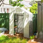 Estufa de Jardim com 1 Porta 2 Janelas e Prateleiras de 2 Níveis em Forma de U para Cultivo de Plantas 140x73x190 cm Branco