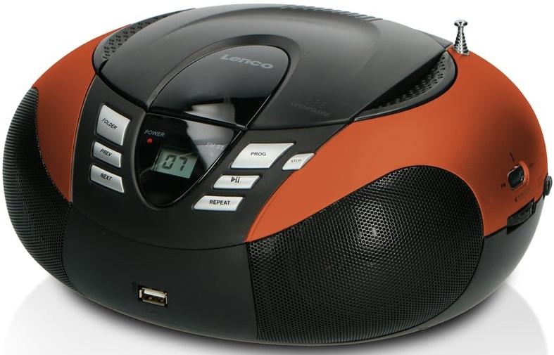 Rádio Portátil SCD 37 c/ Leitor de CDs e USB (Laranja) - LENCO