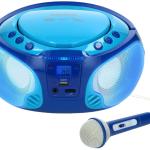 Rádio Portátil SCD 650 c/ Leitor de CDs e USB + Microfone (Azul) - LENCO