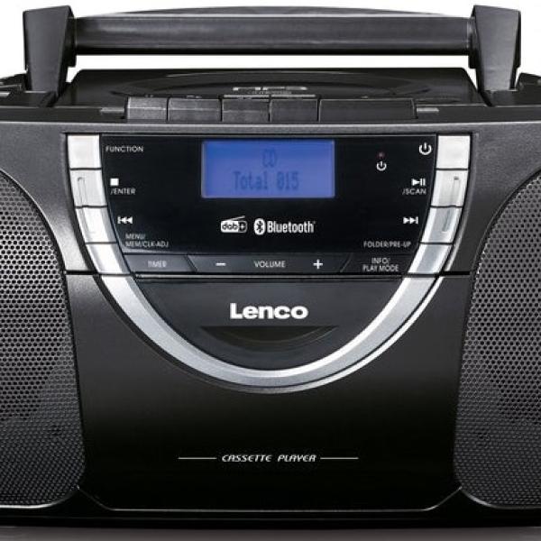 Rádio Portátil FM c/ Leitor de CD/MP3/Cassetes/Bluetooth e DAB+ SCD 6900 - LENCO