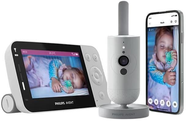Intercomunicador p/ Bebés c/ Ecrã 4.3 e Câmara Full HD (Cinzento/Branco) - PHILIPS AVENT