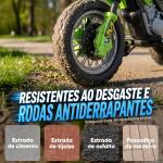 Mota Elétrica para Crianças 6V com Luzes e Música para Idades 3 - 6 Anos Verde