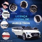 Carro Elétrico Audi E - Tron 12V para Crianças acima de 3 Anos com Controle Remoto Faróis Buzina Música MP3 TF USB e Abertura da Porta 3 - 8km/h 108x60x47cm Branco