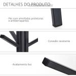 Cabide de Pé Metálico para Pendurar Roupa Bolsas com 9 Ganchos e Prateleira Cabide de Pé Moderno 45x45x180 cm Preto