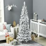 Árvore de Natal Artificial Nevada com 523 Ramos Suporte de Aço Dobrável Decoração para Casa Festas Ø74x180 cm Verde