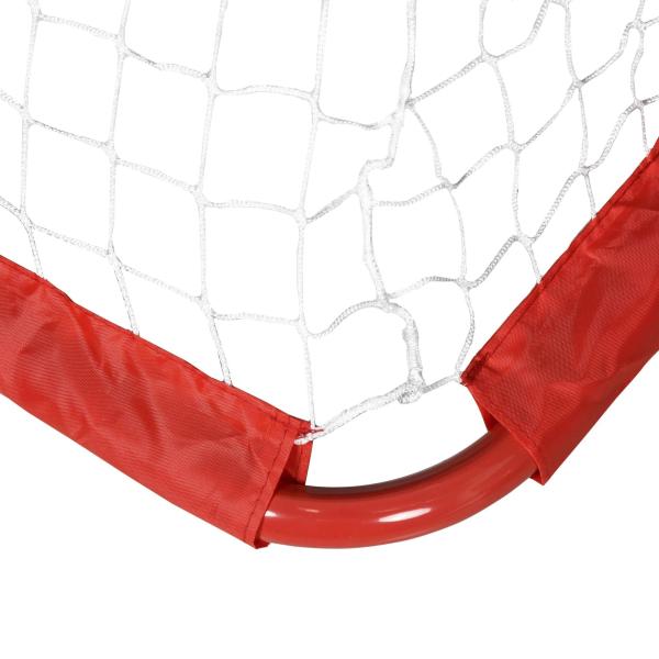 Conjunto de 2 balizas de futebol dobráveis ​​com rede Tetrolon 90x36x 60cm vermelho