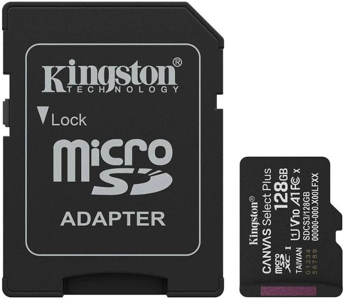 Cartão de Memória Canvas Select Plus Gen3 128GB MicroSDXC UHS - I Classe 10 + Adaptador - KINGSTON