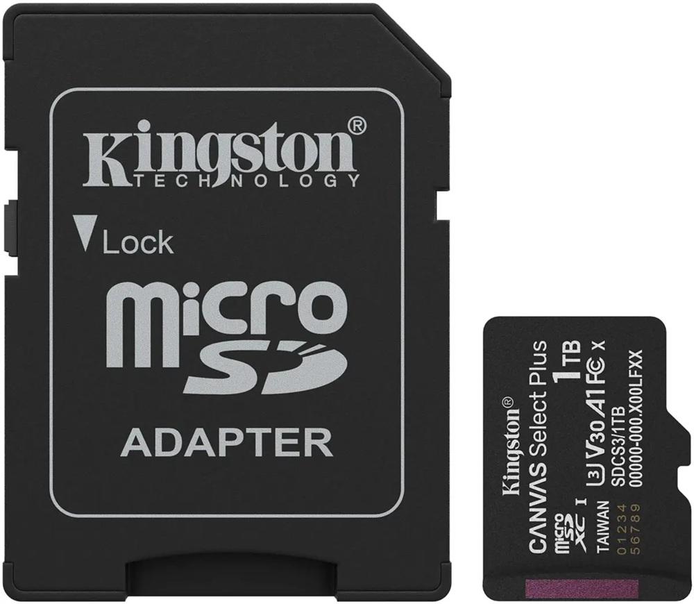 Cartão de Memória Canvas Select Plus Gen3 1TB MicroSDXC UHS - I Classe 10 + Adaptador - KINGSTON