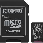 Cartão de Memória MicroSDXC Canvas Select Plus 256GB UHS - I Classe10 + AdaptadorSD (Preto) - KINGSTON