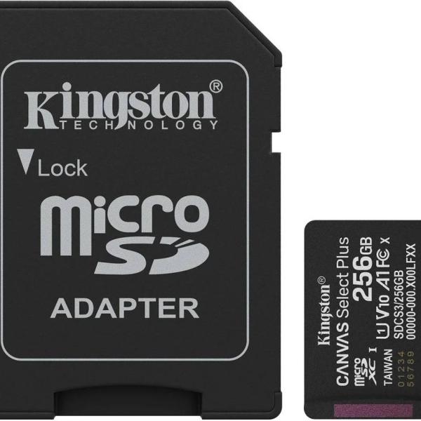 Cartão de Memória Canvas Select Plus Gen3 256GB MicroSDXC UHS - I Classe 10 + Adaptador - KINGSTON