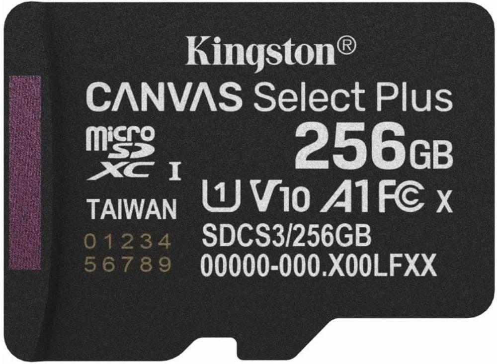 Cartão de Memória Canvas Select Plus Gen3 256GB MicroSDXC UHS - I Classe 10 - KINGSTON