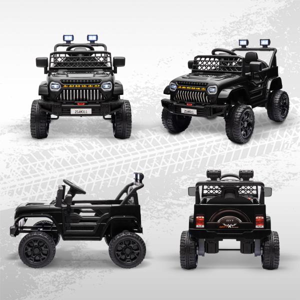 Carro Elétrico para Crianças Carro Elétrico Infantil UTV 12V com Velocidade Ajustável USB e Faróis 95x62,5x65 cm Preto