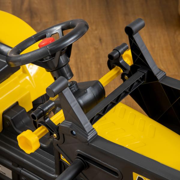 Trator a Pedais para Crianças acima de 3 Anos Trator Infantil com Reboque e Pá Escavadora 167x41x52 cm Amarelo e Preto