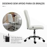Cadeira de Escritório Giratória de Couro Sintético com Altura Ajustável Estilo Moderno Carga 120 kg 45x59x90 - 100 cm Branco