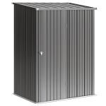 Abrigo de Jardim 1,34m² 161,5x94,5x196 cm Abrigo de Exterior de Aço Galvanizado com Porta e Fechadura Preto