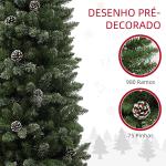 Árvore de Natal 225 cm Árvore de Natal Artificial com 980 Ramos e Suporte de Metal Árvore de Natal para Interior Verde