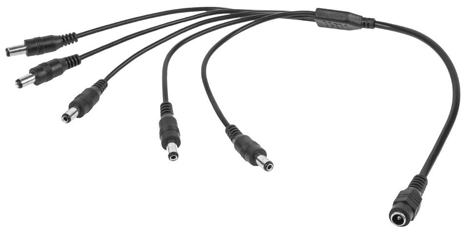 Cabo Adaptador 1 Femea - 5 Machos Alimentação DC (40cm)