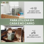 Geleira Portátil Elétrica 45L Geleira de Carro - 20℃ a +20℃ 12V/24V com Rodas Compressor e Ecrã LED 64,5x43,5x53 cm Verde