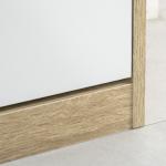 Armário para Sapatos Sapateira de Madeira com 2 Portas Abatíveis 4 Prateleiras de Armazenamento Capacidade 8 Pares de Sapatos para Entrada Corredor Dormitório 62,5x26x81cm Branco e Natural
