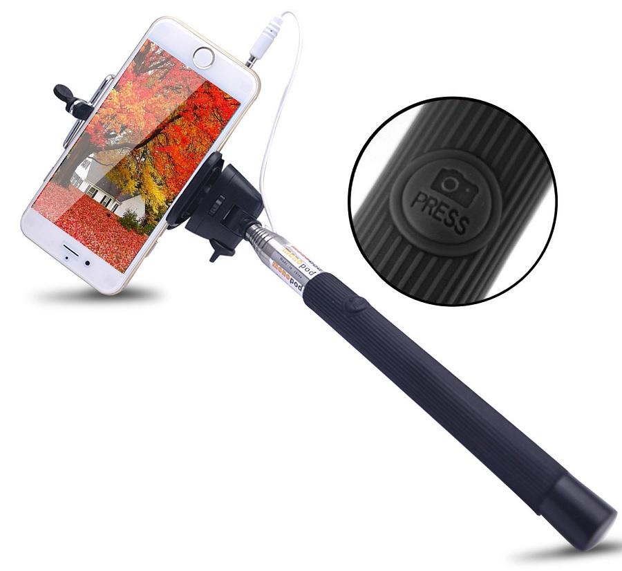 Haste Telescópica com Cabo Jack 3,5mm p/ Selfies (SELFIE STICK)