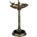 Banho para Pássaros de Jardim Exterior 81 cm com Design em Concha e Acabamento Envelhecido Leve e Resistente Bronze