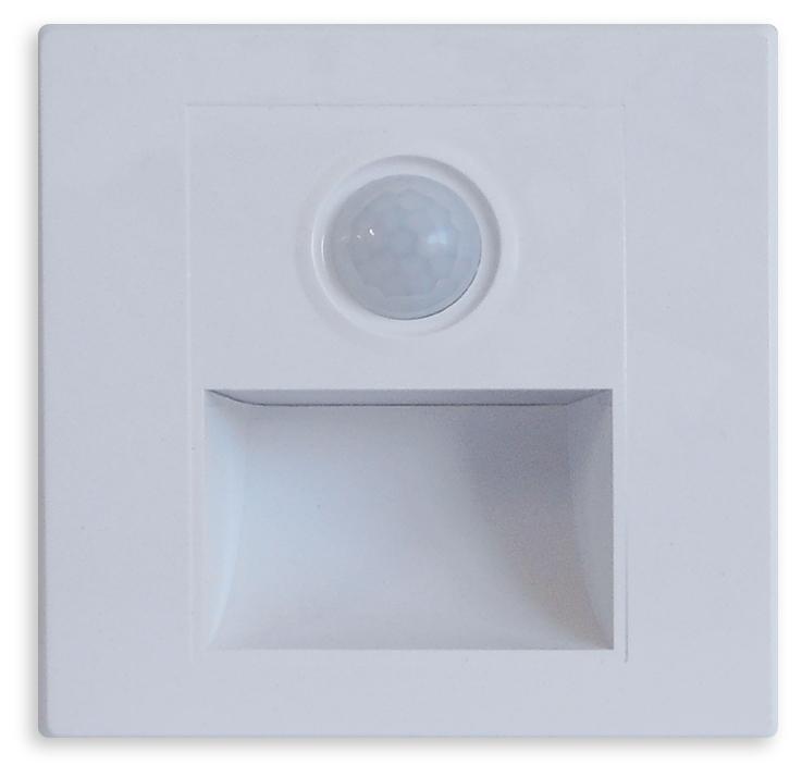 Projector Encastrar Parede LED 1,5W Branco Q. 3000K IP20 100Lm c/ Sensor Movimento