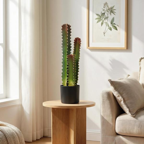 Cato Artificial 66 cm Planta Artificial Decorativa com Vaso e 3 Folhas para Decoração de Interiores Verde