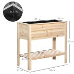 Horta Vertical Elevada com Prateleira Mesa de Cultivo de Madeira com Tecido não Tecido 90x40x81cm Madeira