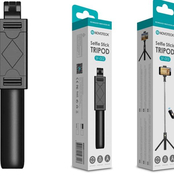 Selfie Stick c/ Tripé Bluetooth SF - 002 (Preto) - NOVOTECK