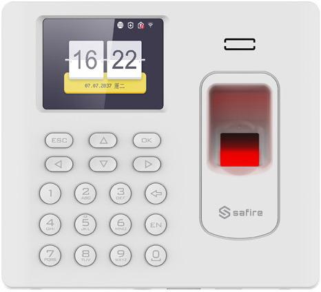 Leitor Biométrico Autónomo de Presença c/ Impressão Digital, Cartão EM e Password - SAFIRE
