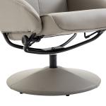 Poltrona Relax Reclinável até 145° com Banco de Apoio para os Pés Poltrona Giratória 360° Estofada em PU e Estrutura de Aço 78x67x98cm Cinza