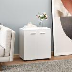 Armário de Armazenamento Moderno Móvel para Armazenamento com Rodas Armário e Prateleiras 60x35x65cm Branco