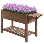 Horta Vertical com Prateleira Horta Elevada de Madeira Maciça para Cultivo de Flores Verduras Ervas 123x54x74cm Marrom