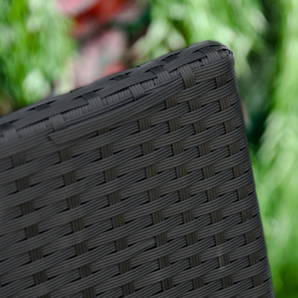Banco Jardim Lounge Cadeira 2 Lugares Móveis para Jardim Exterior Terraço 2 Lugares Rattan Sintético Carga 320kg 122x60x87cm Estrutura Aço