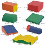 Conjunto de 7 Blocos de Espuma para Crianças de 1 - 3 Anos Blocos de Construção para Escalar e Gatinhar 60x40x11 cm Multicor