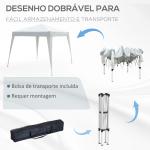Tenda Dobrável Tenda com Desenho Pop Up para Jardim Campismo Festas Eventos Aço e Oxford 297x297x250 cm Branco