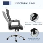 Cadeira de Escritório Ergonômica Giratoria 360° Inclinável com Altura Ajustável Rodas Apoio de Braços 54x62x104 - 114 cm Preto