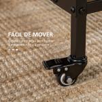 HOMOM Mesa de Cozinha Dobrável Mesa de Refeição Dobrável com Rodas Laterais Abatíveis e Prateleira Mesa Dobrável para Sala de Jantar 130x80x74 cm Marrom