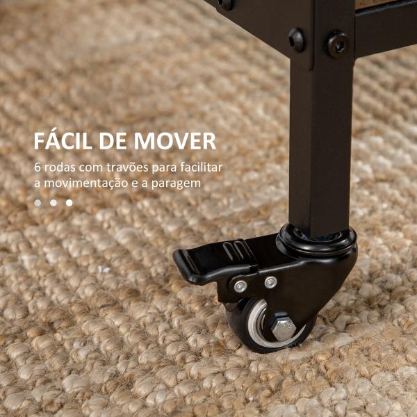 HOMOM Mesa de Cozinha Dobrável Mesa de Refeição Dobrável com Rodas Laterais Abatíveis e Prateleira Mesa Dobrável para Sala de Jantar 130x80x74 cm Marrom