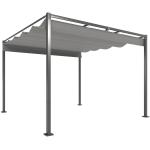 Pérgola com Telhado Retrátil Pérgola de 3x3 m com Fecho Magnético Proteção UV30+ Pérgola para Jardim Cinzento