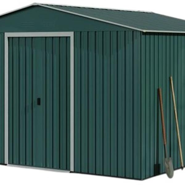 Casa Galpão Abrigo Metálico c/ Portas Correr 300x304,5x214,5cm (9,14m2) Verde - SUNGARDEN