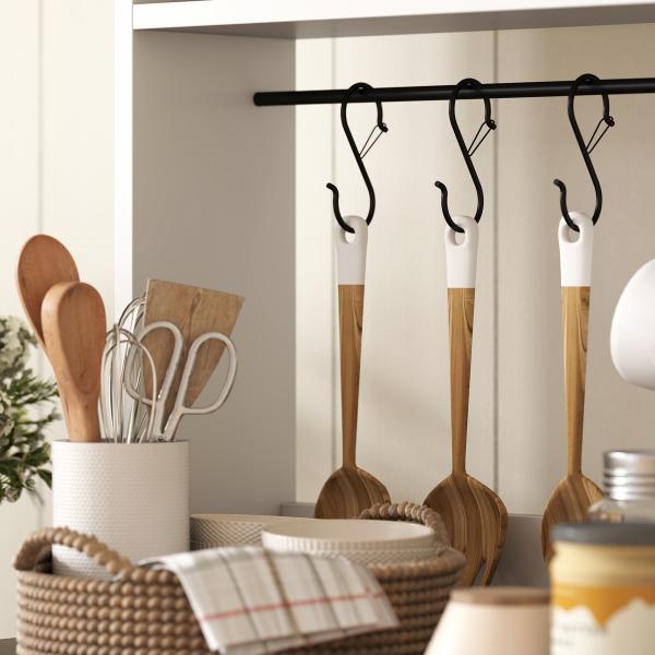 Armário de Cozinha Alto Móvel Auxiliar de Cozinha com 6 Ganchos para Chávenas 2 Portas de Vidro Prateleiras Abertas 80x40x152 cm Branco