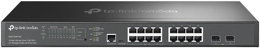 Switch Omada 16 Portas 100/1000/2500Mbps SG3218XP - M2 (2x Portas SFP+ / 8x Portas PoE+) - TP - LINK