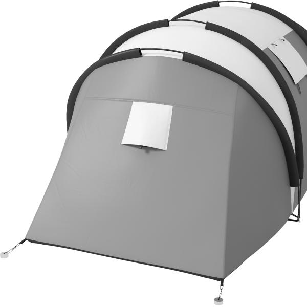 Tenda de Campismo Familiar para 4 - 5 Pessoas Impermeável 3000 mm com 2 Quartos Bolsa de Transporte e Gancho 450x220x180 cm Cinzento