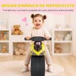 Bicicleta sem Pedais Tipo Mota com Música e Rodas Extra Largas para Crianças 18 - 36 Meses Verde