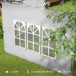 2 Paredes Laterais para Tenda de 3x3 / 3x4 m 295x195 cm Parede de Substituição de Tecido Oxford para Tendas Dobráveis Cinzento Claro